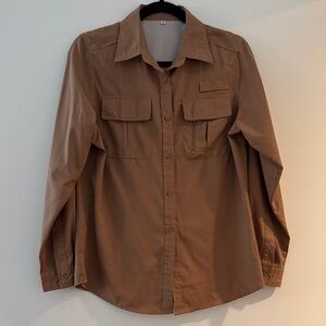 Women's Brown Safari Button-Up Shirt